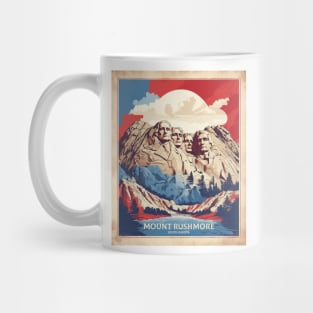 Mount Rushmore United States of America Tourism Vintage Poster Mug